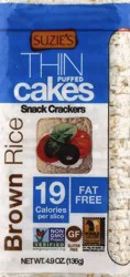 Suzie's Suzies Crackers Puffed Cakes Thin Brown Rice - 4.9 Oz