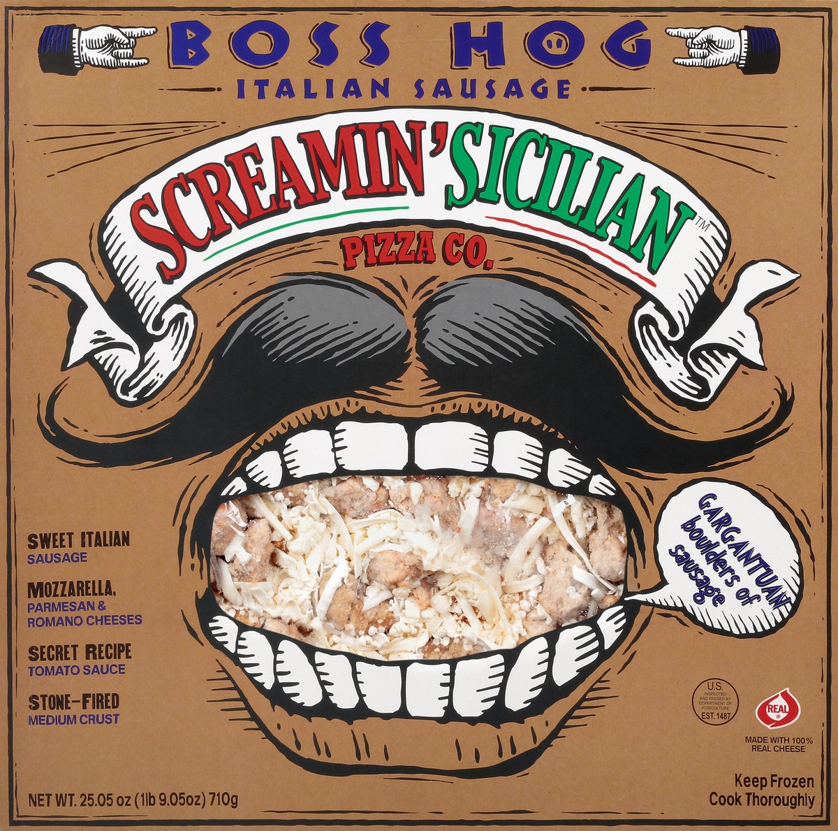 slide 3 of 10, Screamin' Sicilian Boss Hog Italian Sausage Pizza 25.05 oz, 25.05 oz