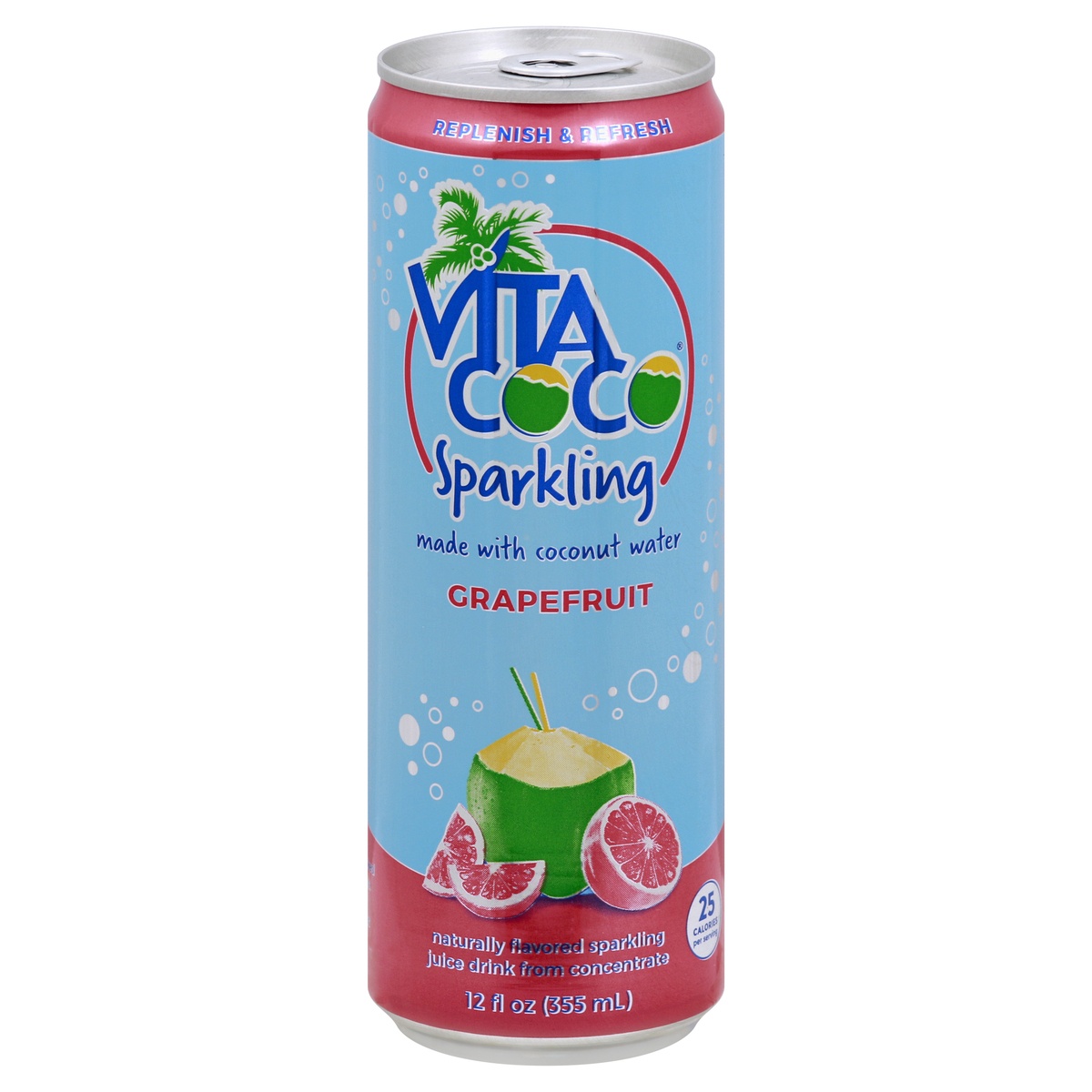 slide 1 of 1, Vita Coco Super Sparkling Coconut Water, Grapefruit, 12oz, 12 oz