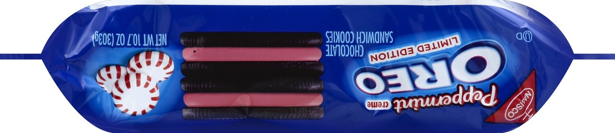 slide 2 of 6, Nabisco Oreo Limited Edition Peppermint Creme Chocolate Sandwich Cookies, 10.7 oz