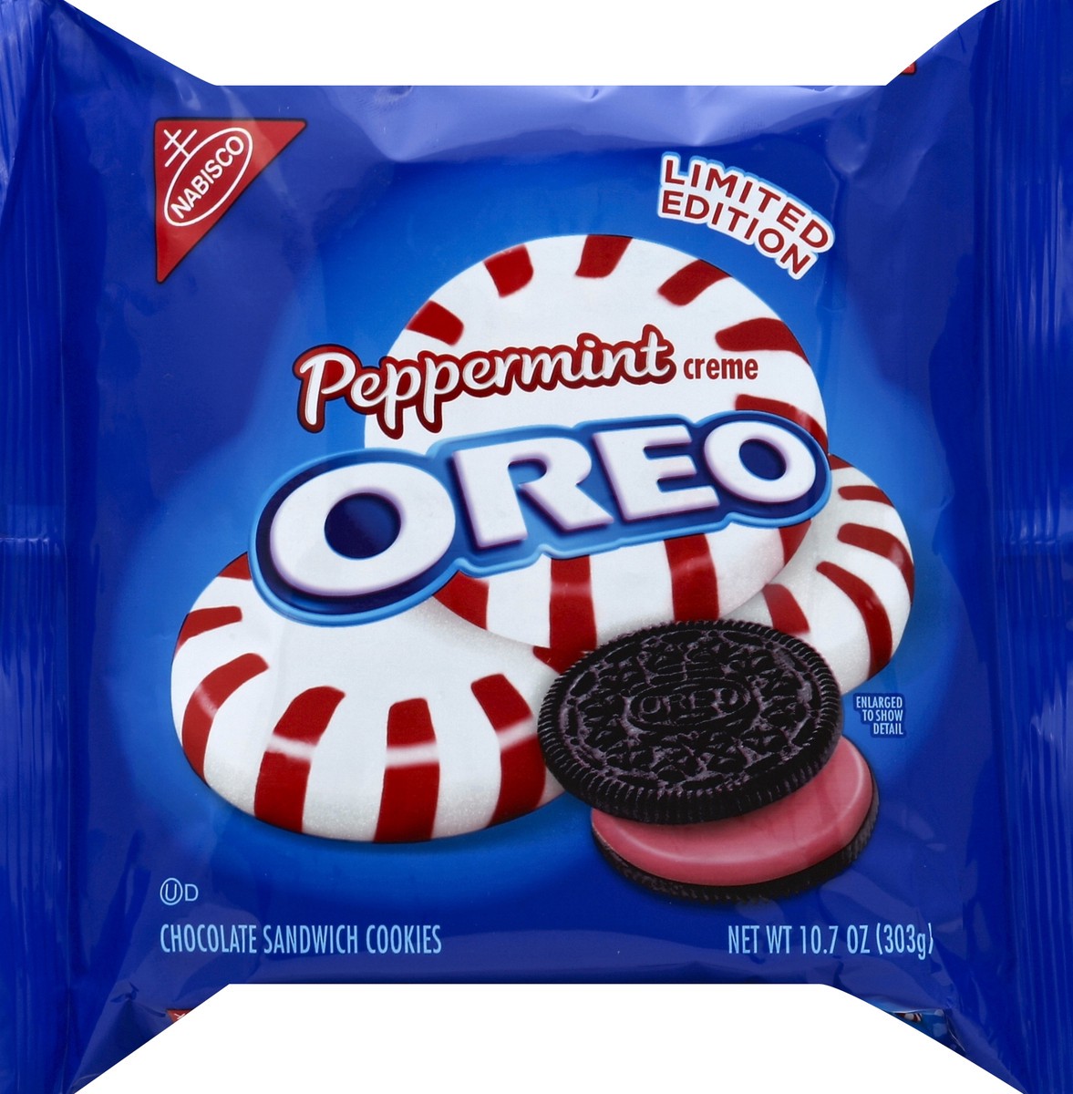 slide 5 of 6, Nabisco Oreo Limited Edition Peppermint Creme Chocolate Sandwich Cookies, 10.7 oz