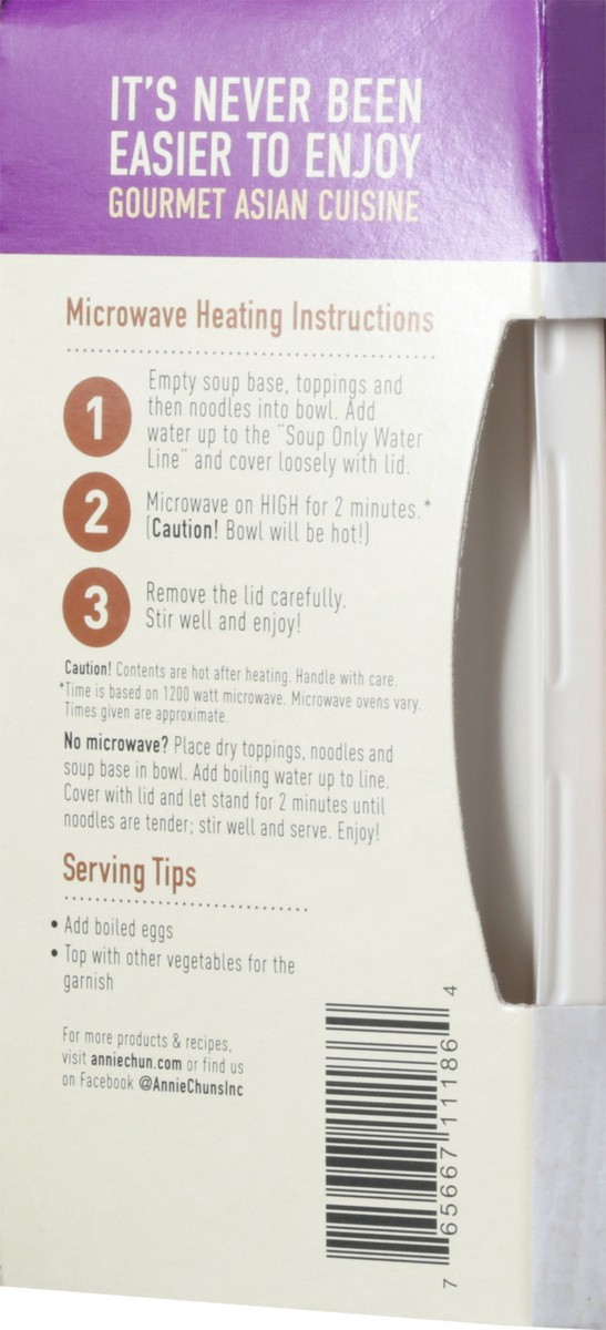 slide 5 of 9, Annie Chun's Mild Japanese-Style Vegan Tonkotsu Ramen Soup Bowl 5.4 oz, 5.41 oz