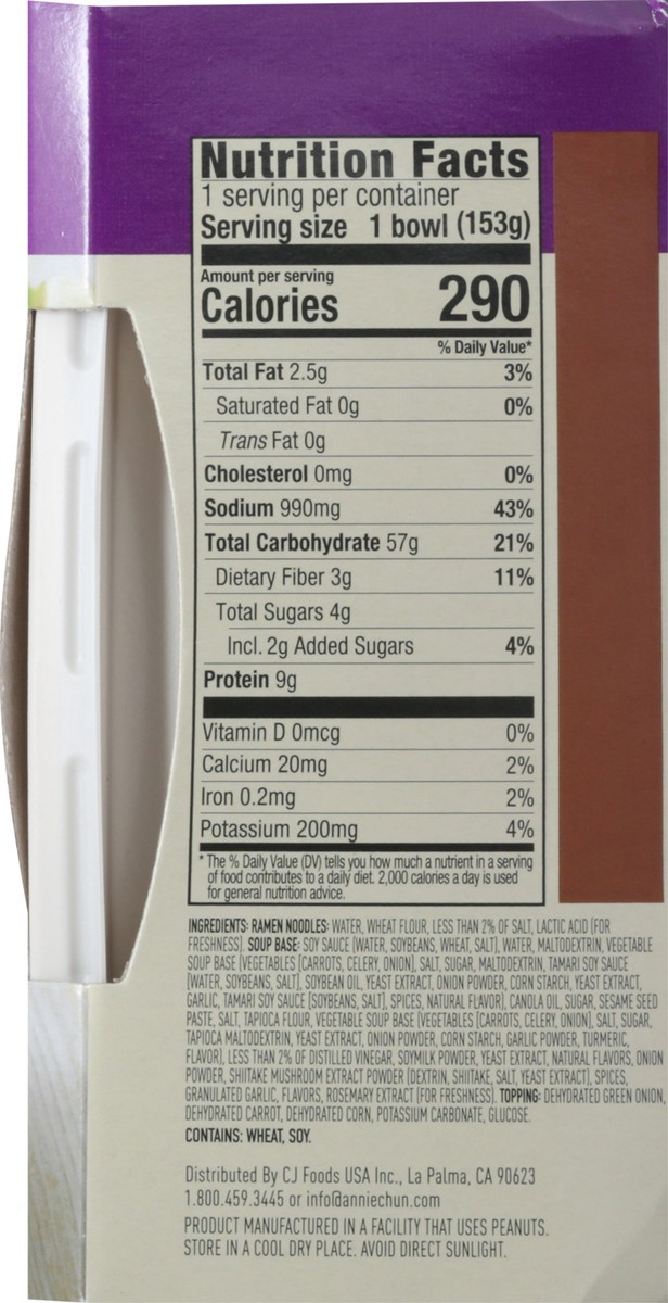 slide 3 of 9, Annie Chun's Mild Japanese-Style Vegan Tonkotsu Ramen Soup Bowl 5.4 oz, 5.41 oz