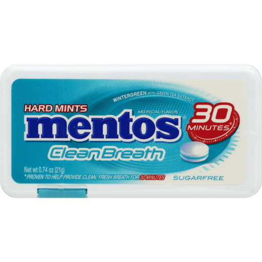 slide 2 of 2, Mentos Clean Breath Hard Mints - Wintergreen, 0.74 oz