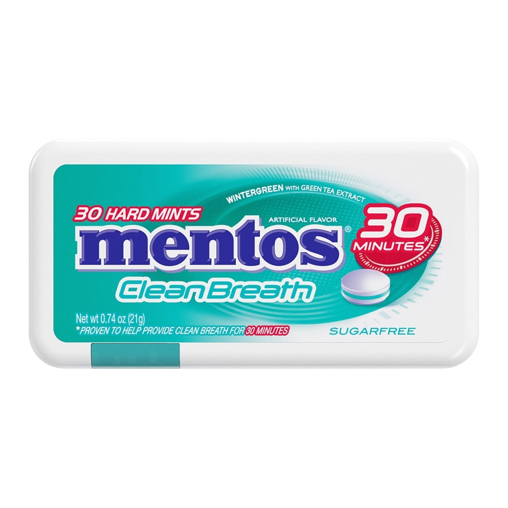 slide 1 of 1, Mentos Wintergreen Mints Clean Breath, 0.74 oz