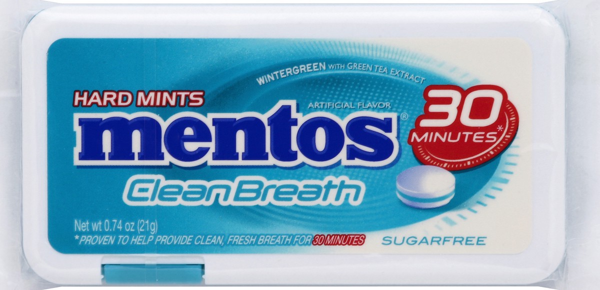 slide 1 of 8, Mentos Wintergreen Mints Clean Breath, 0.74 oz