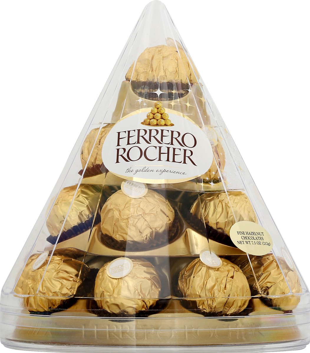 slide 2 of 10, Ferrero Rocher Holiday Chocolate Gift Cone, 17 ct; 7.5 oz