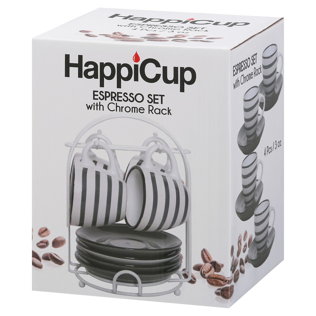 slide 3 of 8, Happi Cup Espresso Set with Chrome Rack 1 ea, 1 ct