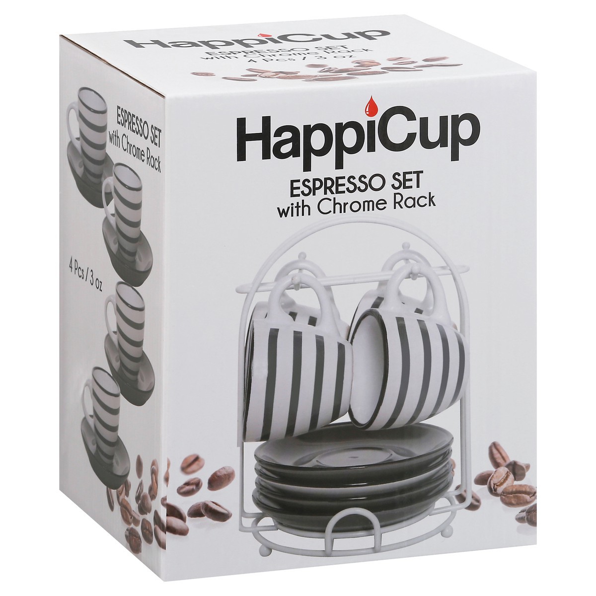 slide 7 of 8, Happi Cup Espresso Set with Chrome Rack 1 ea, 1 ct