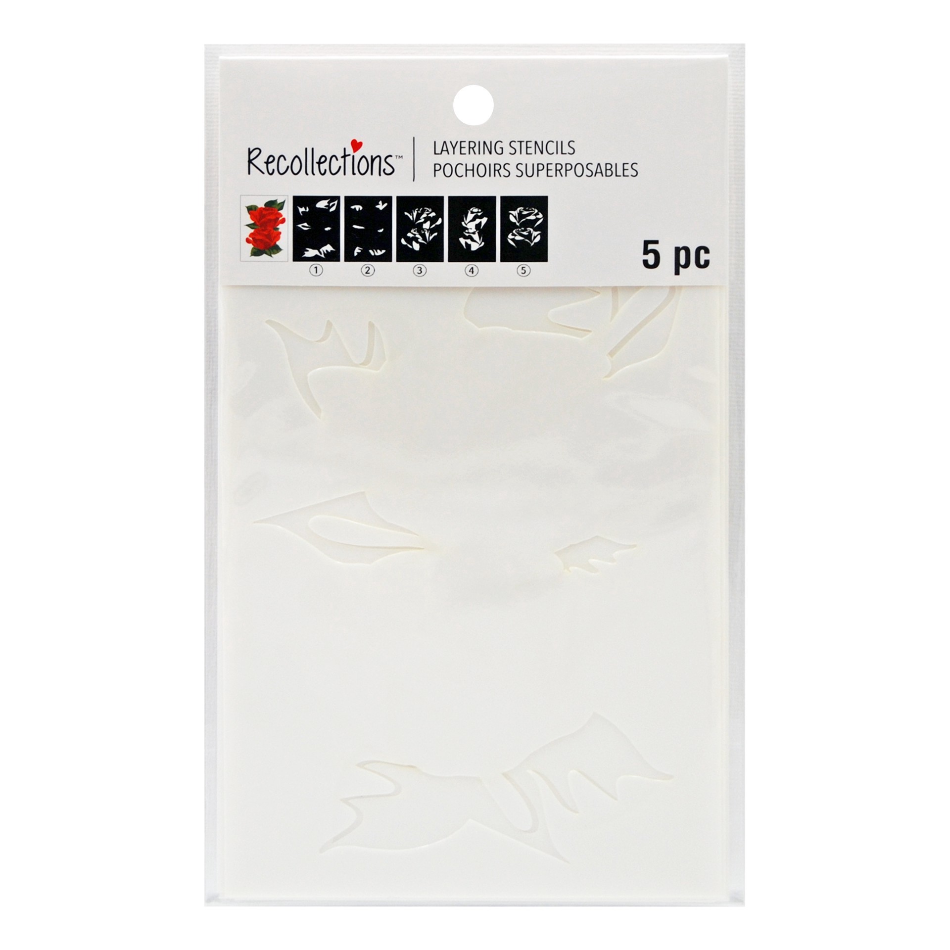 slide 2 of 3, Pair Of Roses Layering Stencils By Recollections, 4 in x 6 in