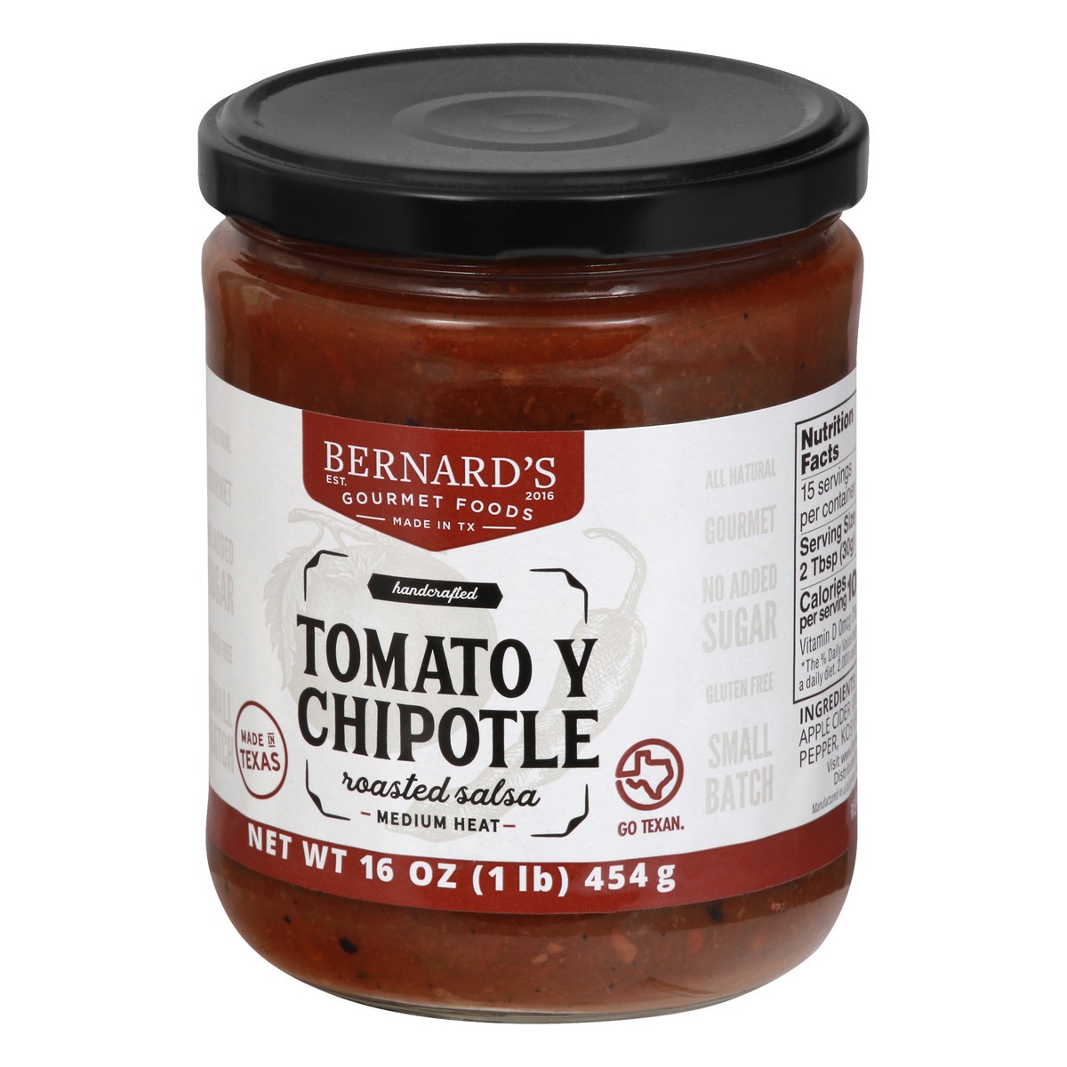 slide 12 of 13, Bernard's Medium Heat Tomato Y Chipotle Roasted Salsa 16 oz, 16 oz