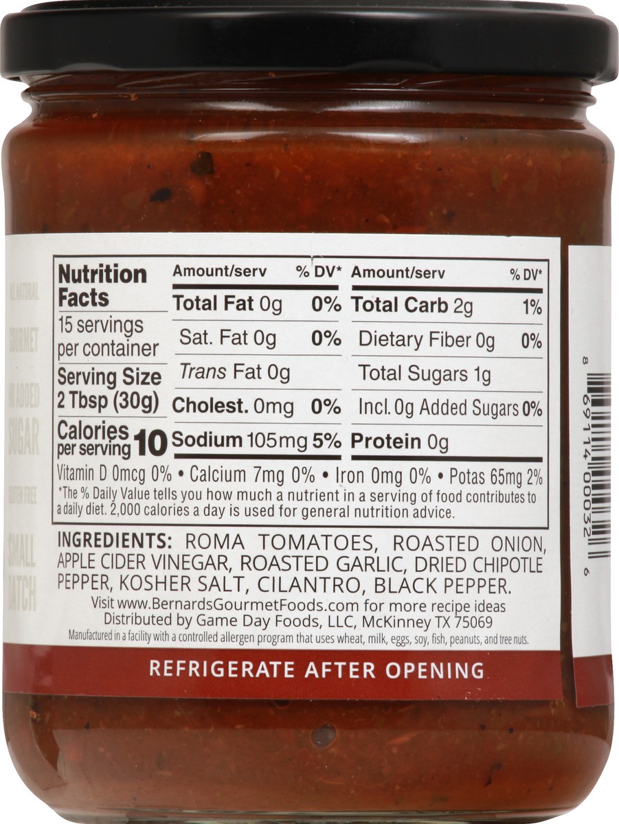 slide 7 of 13, Bernard's Medium Heat Tomato Y Chipotle Roasted Salsa 16 oz, 16 oz