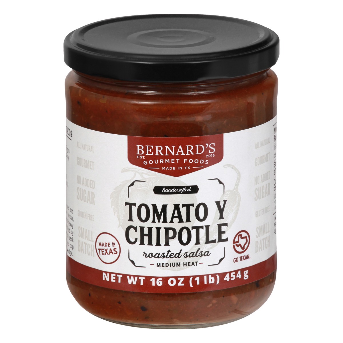 slide 9 of 13, Bernard's Medium Heat Tomato Y Chipotle Roasted Salsa 16 oz, 16 oz