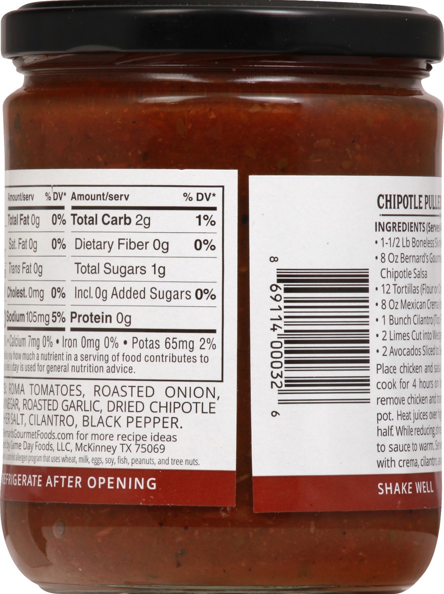 slide 13 of 13, Bernard's Medium Heat Tomato Y Chipotle Roasted Salsa 16 oz, 16 oz