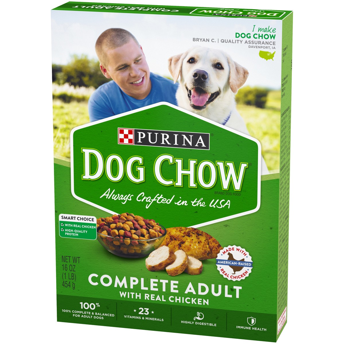 slide 2 of 9, Dog Chow Purina Dog Chow Complete Adult Dry Dog Food Kibble With Chicken Flavor, 16 oz