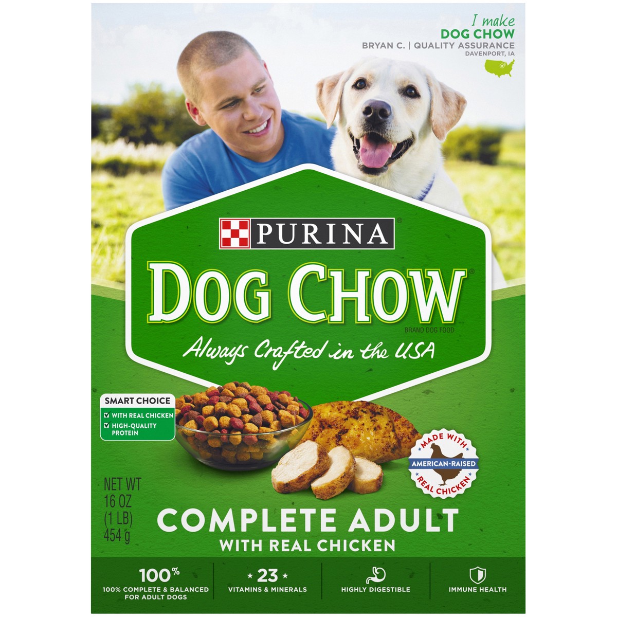 slide 8 of 9, Dog Chow Purina Dog Chow Complete Adult Dry Dog Food Kibble With Chicken Flavor, 16 oz