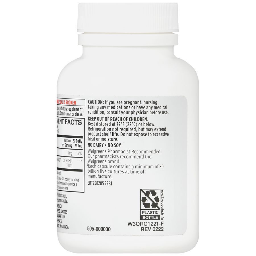 slide 3 of 5, Walgreens Free & Pure Probiotic Capsules, 60 ct