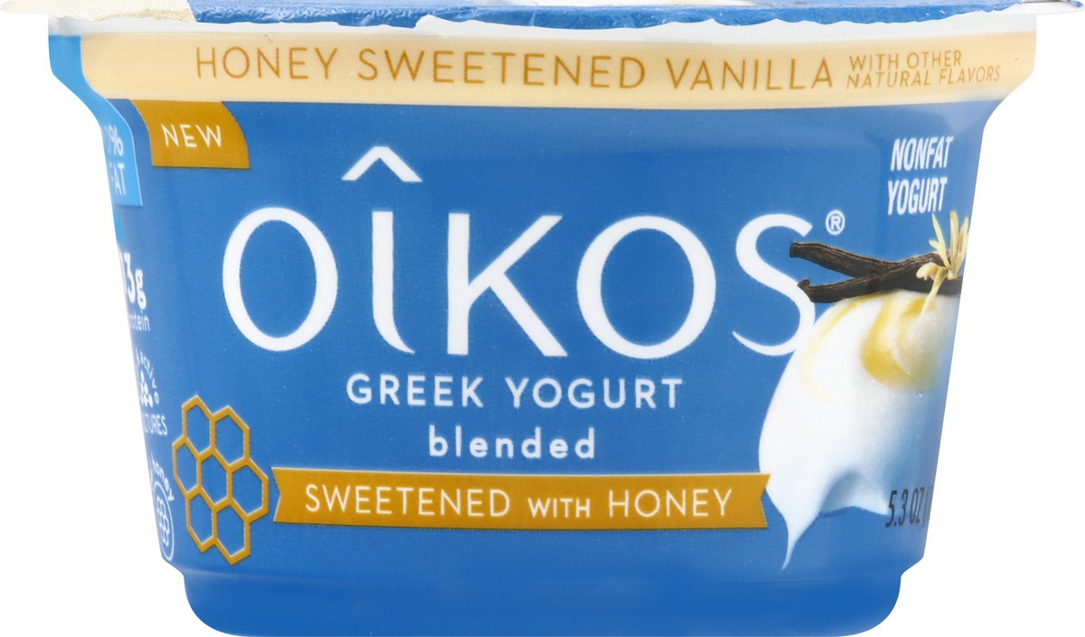 slide 9 of 10, Oikos Nonfat Greek Honey Sweetened Vanilla Yogurt 5.3 oz, 5.3 oz