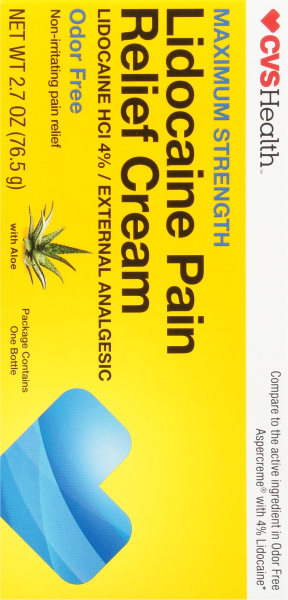 slide 8 of 17, CVS Health Maximum Strength Lidocaine Pain Relief Cream, 2.7 Oz, 1 ct