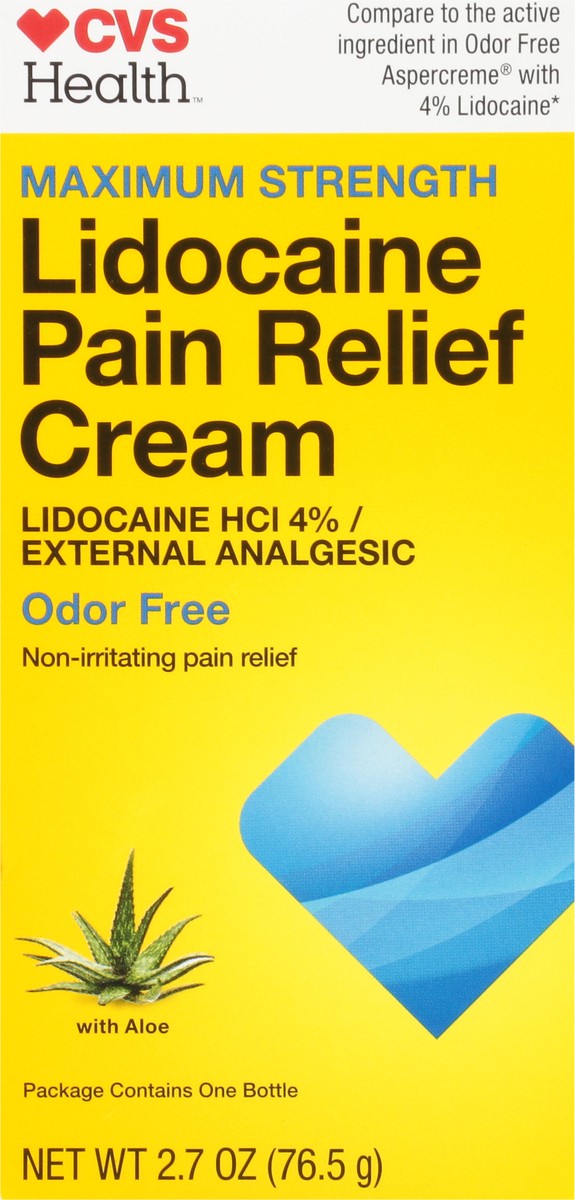 slide 13 of 17, CVS Health Maximum Strength Lidocaine Pain Relief Cream, 2.7 Oz, 1 ct