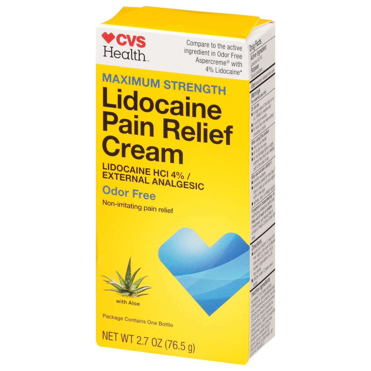 slide 15 of 17, CVS Health Maximum Strength Lidocaine Pain Relief Cream, 2.7 Oz, 1 ct