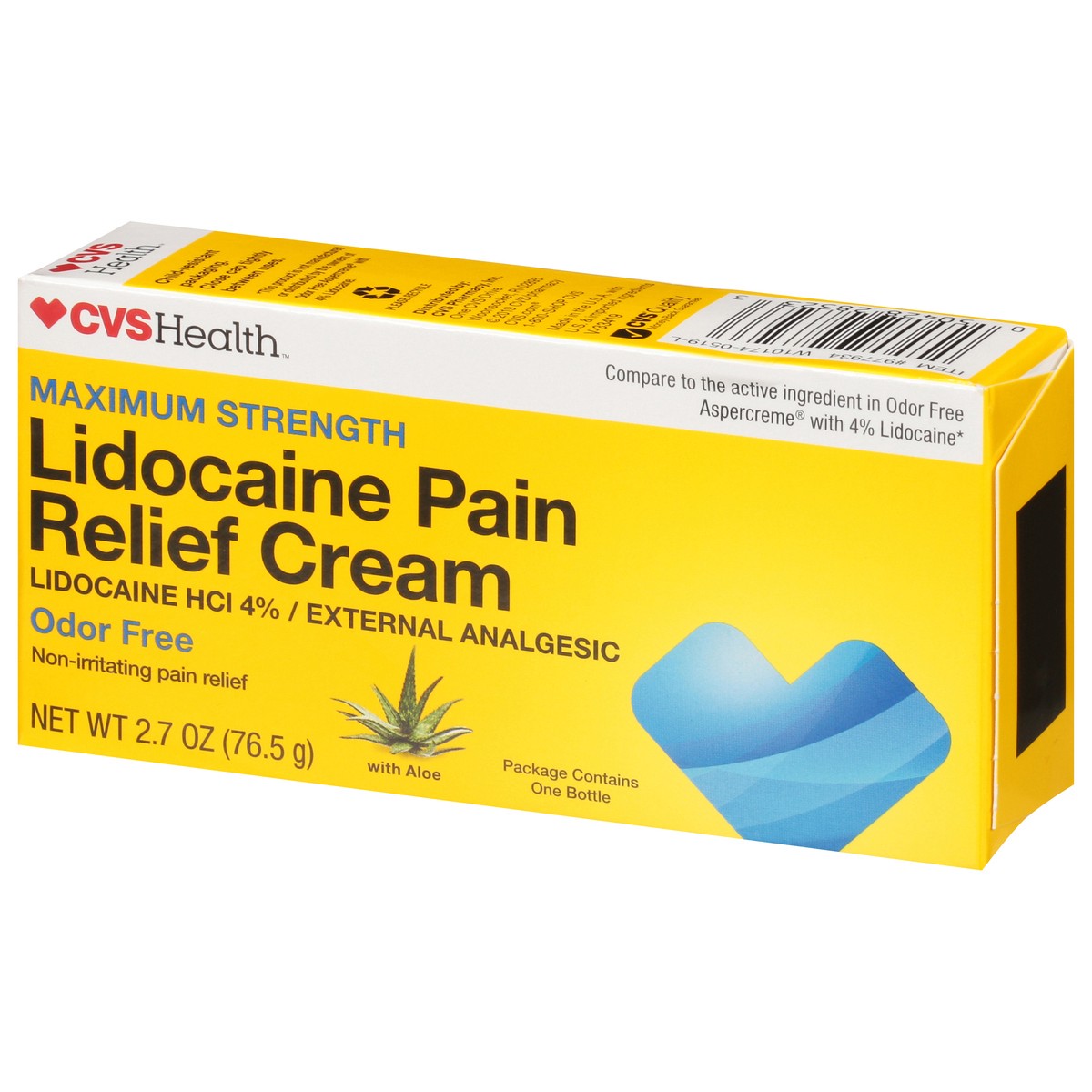 slide 16 of 17, CVS Health Maximum Strength Lidocaine Pain Relief Cream, 2.7 Oz, 1 ct