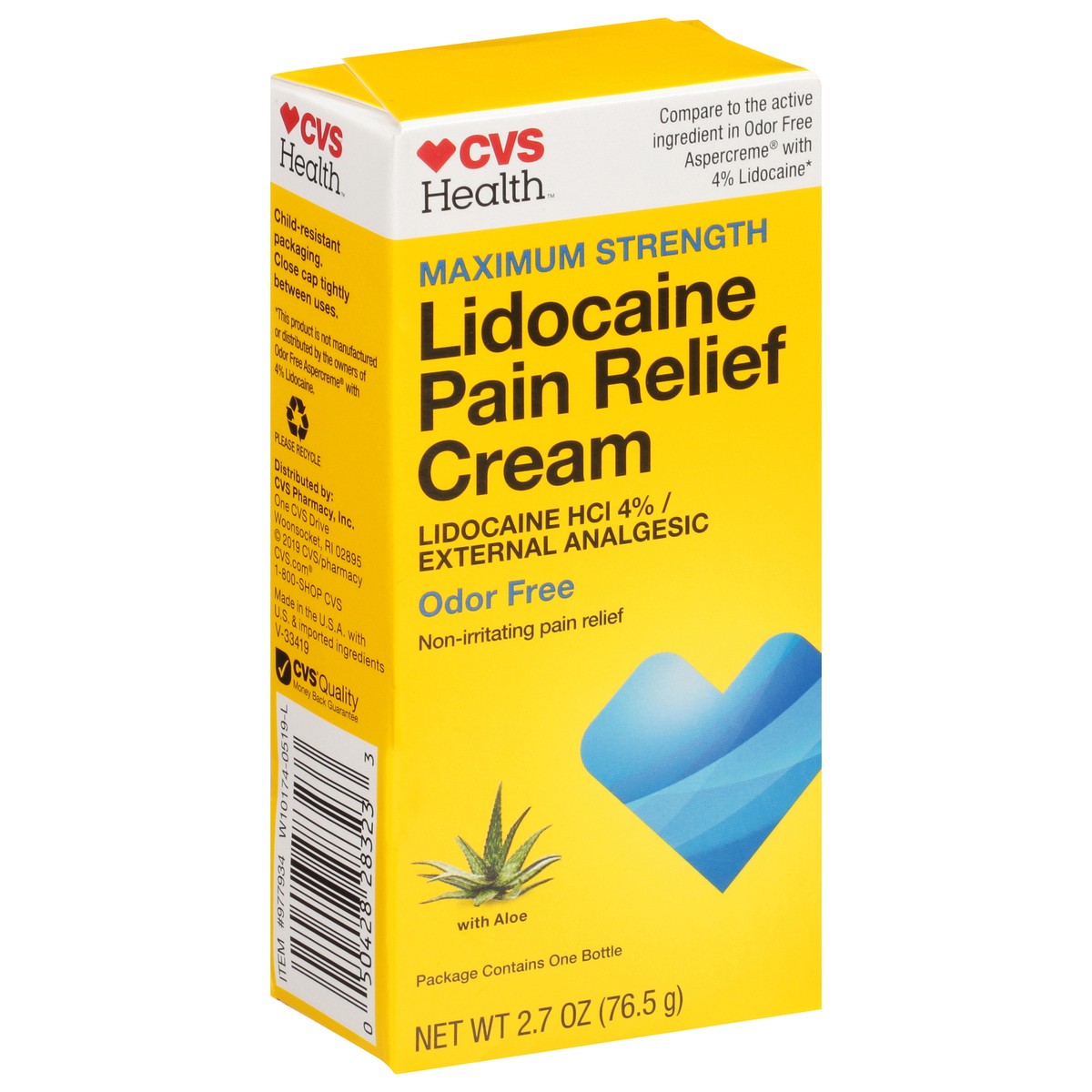 slide 1 of 17, CVS Health Maximum Strength Lidocaine Pain Relief Cream, 2.7 Oz, 1 ct