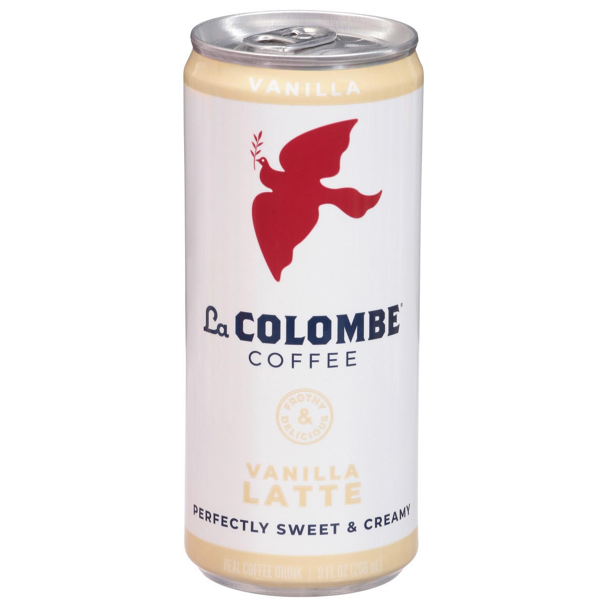 slide 1 of 9, La Colombe Draft Latte Vanilla Soda, 0% ABV, 1, 9-oz beer cans, 9 fl oz