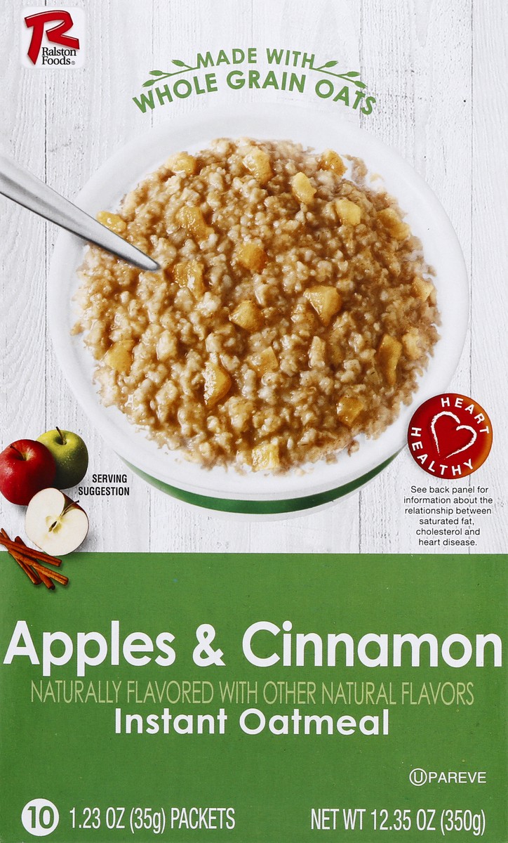 slide 9 of 11, Ralston Foods 10 Pack Apple & Cinnamon Instant Oatmeal 10 ea, 12.3 oz