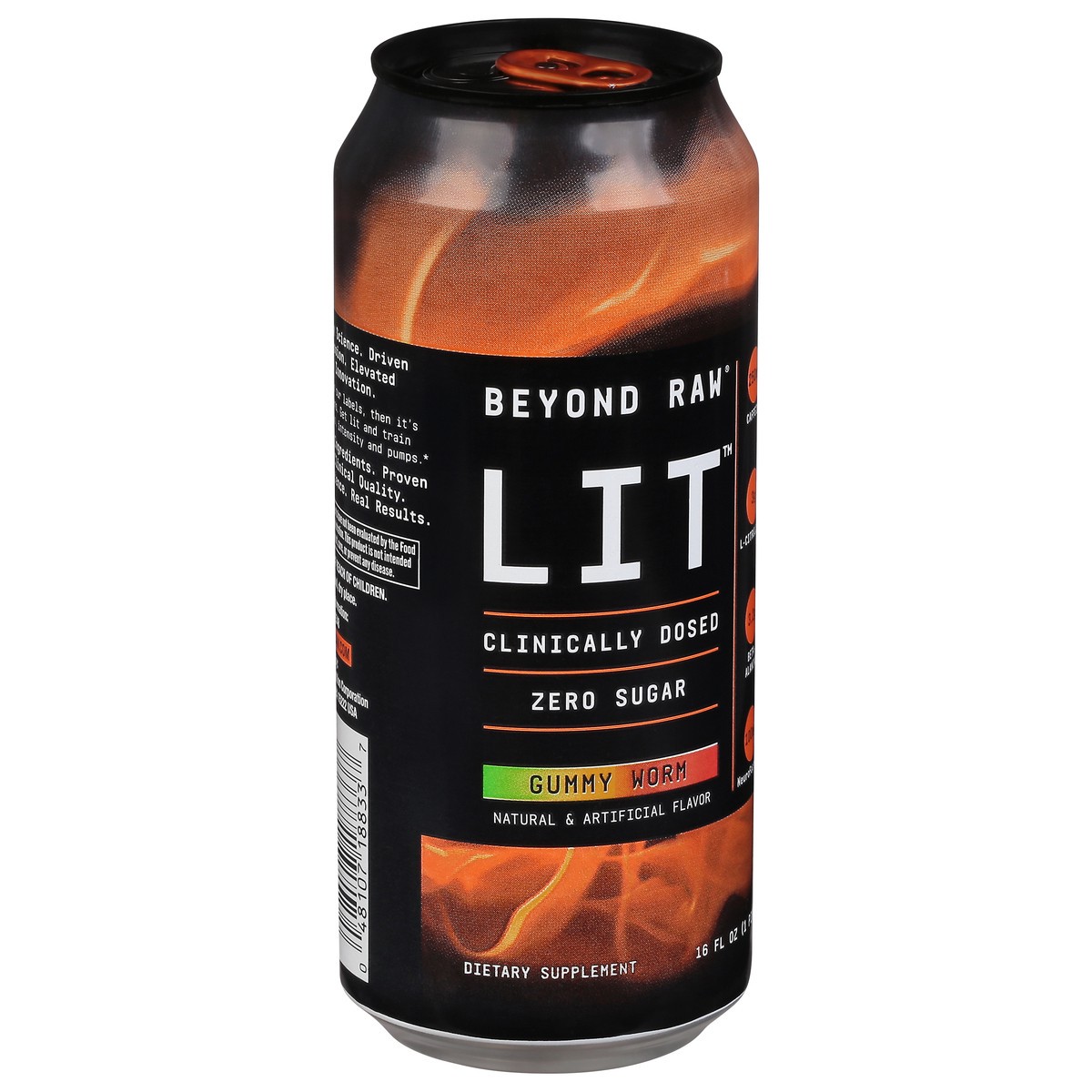 slide 8 of 9, Beyond Raw LIT Zero Sugar Gummy Worm Energy Drink 16 fl oz, 16 fl oz