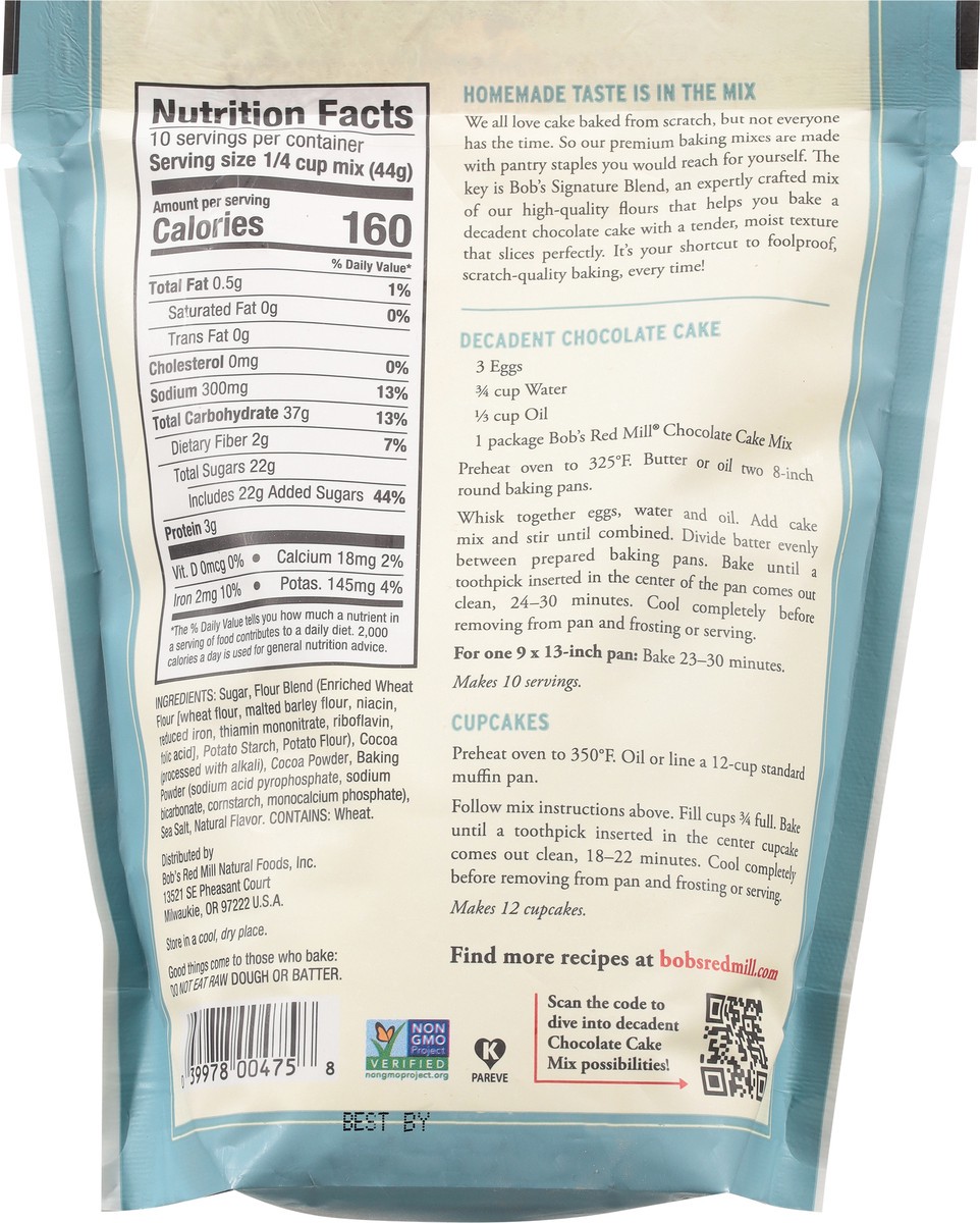 slide 13 of 14, Bob's Red Mill Decadent Chocolate Cake Mix 15.5 oz, 15.5 oz