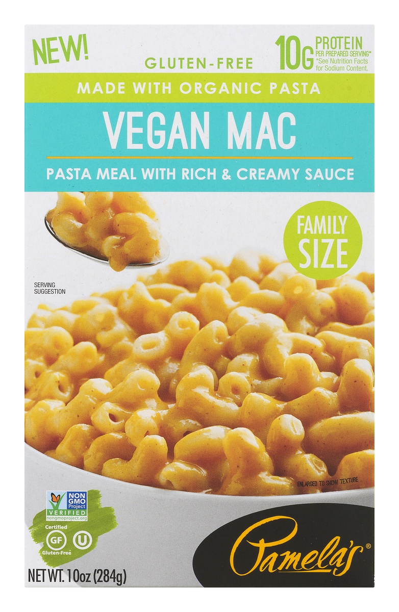 slide 1 of 1, Pamela's Vegan Mac Family Size, 10 oz