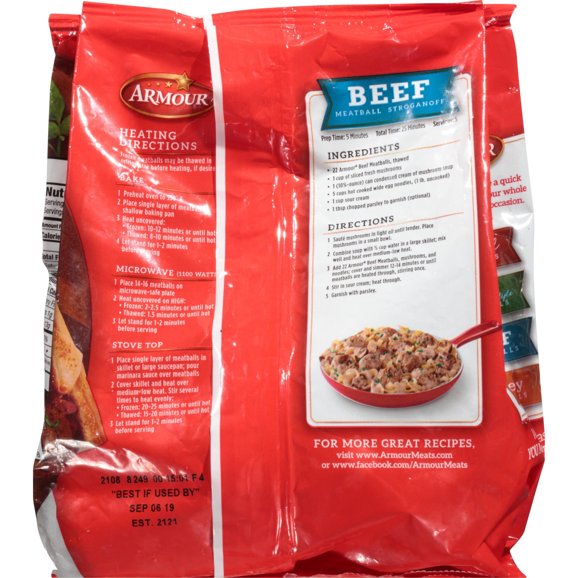 slide 2 of 6, Armour Beef Meatballs, 20 oz