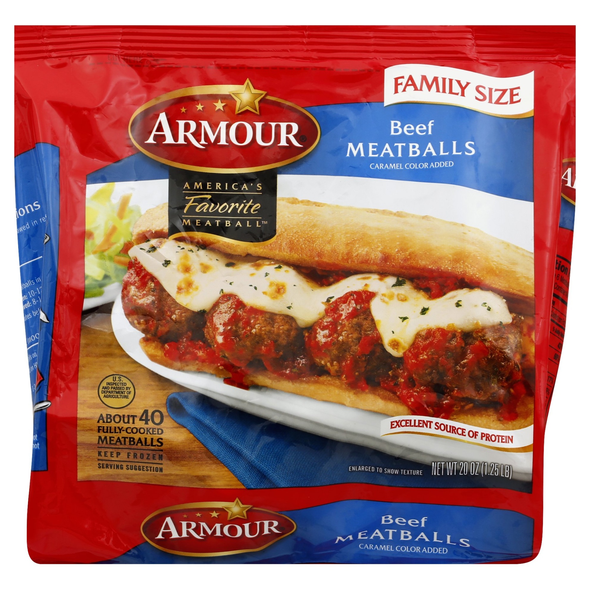 slide 1 of 6, Armour Beef Meatballs, 20 oz