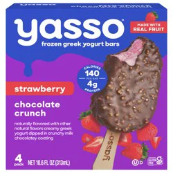 Yasso Yasso Frozen Greek Yogurt Bars Strawberry Chocolate Crunch Bars 4 2.65fl Oz Bars