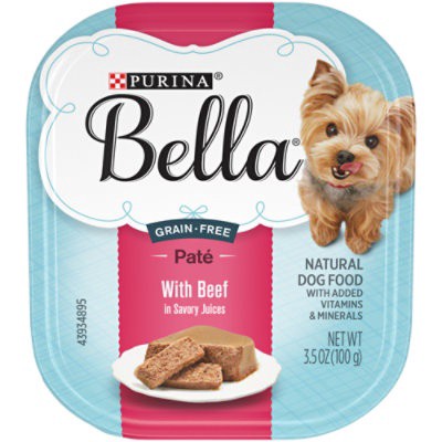slide 1 of 9, Bella With Beef In Savory Juices, 3.5 oz