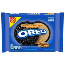 OREO Peanut Butter Creme Chocolate Sandwich Cookies, Family Size, 17 oz