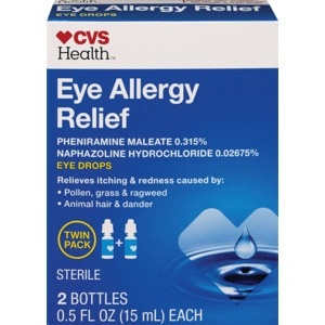 slide 1 of 1, CVS Health Eye Allergy Relief Drops, Twin Pack, 1 oz