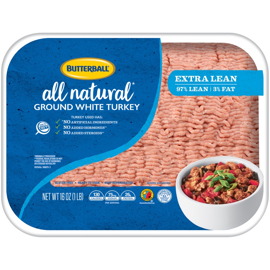 slide 1 of 8, Butterball Everyday Fresh 97% Lean ground White Turkey, 16 oz