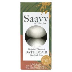 Saavy Naturals Tropical Coconut Bath Bomb Duo 12 Oz