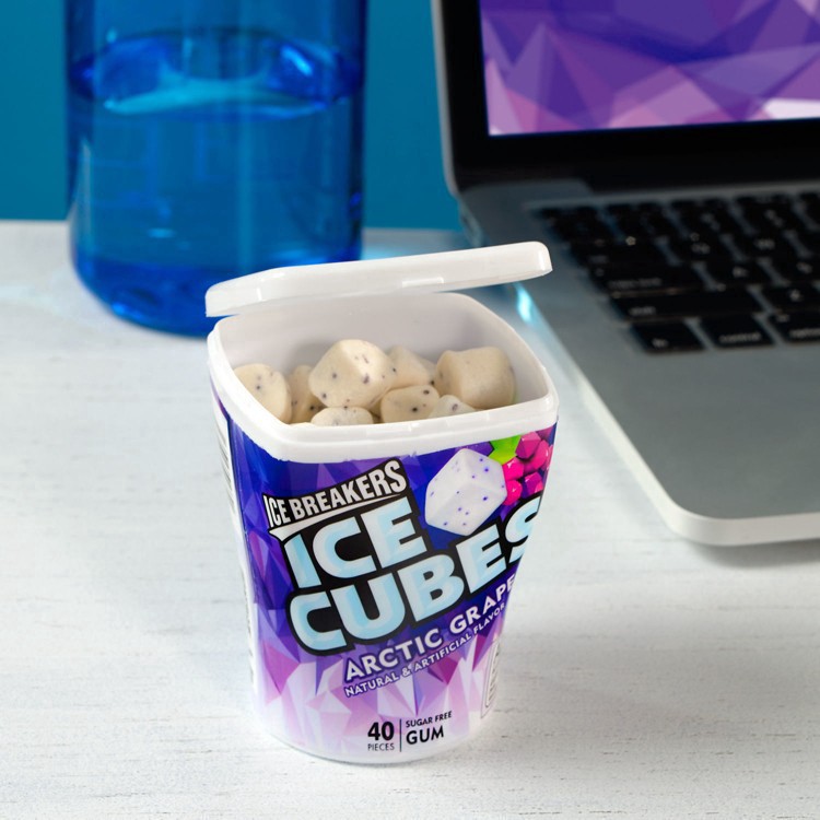 slide 3 of 21, Ice Breakers Ice Cubes Arctic Grape Sugar Free Gum - 40ct, 40 ct