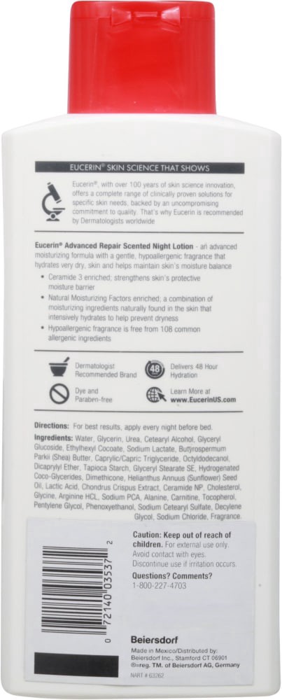 slide 2 of 2, Eucerin Advanced Repair Scented PM Lotion, 13.5 fl oz, 1 ct