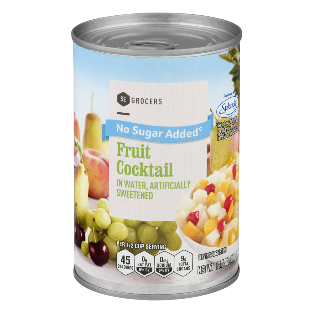 slide 1 of 1, SE Grocers Fruit Cocktail No Sugar Added, 14.5 oz