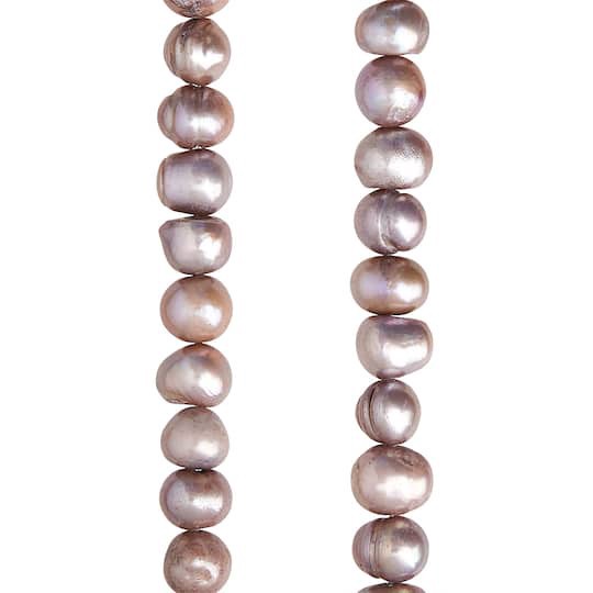slide 1 of 3, Dark Gray Pearl Potato Beads, 8mm By Bead Landing, 8mm