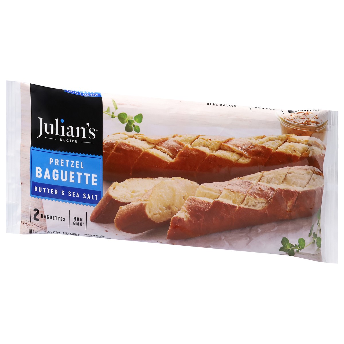 slide 5 of 9, Julian's Recipe Butter & Sea Salt Pretzel Baguette 2 ea, 2 ct