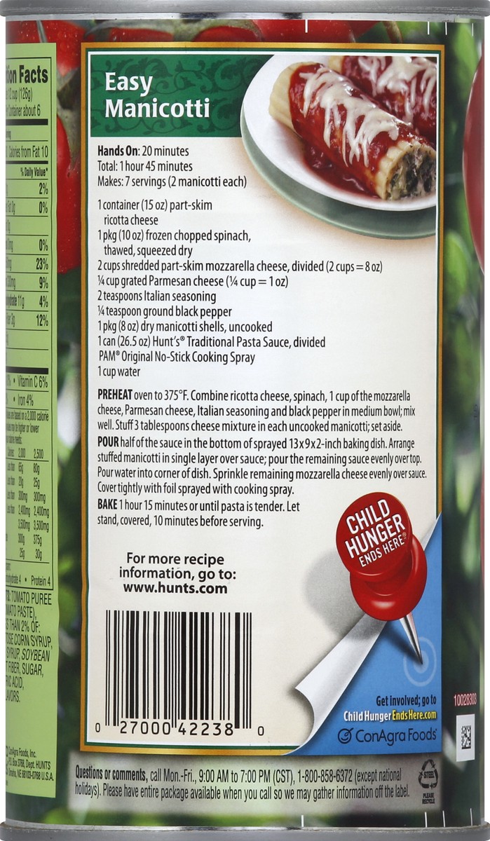 slide 3 of 7, Hunt's Pasta Sauce 26.5 oz, 26.5 oz