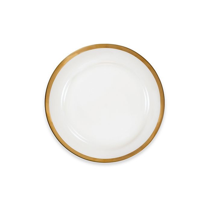 slide 1 of 4, Nevaeh White by Fitz and Floyd Grand Rim Wide Band Gold Salad Plate, 1 ct