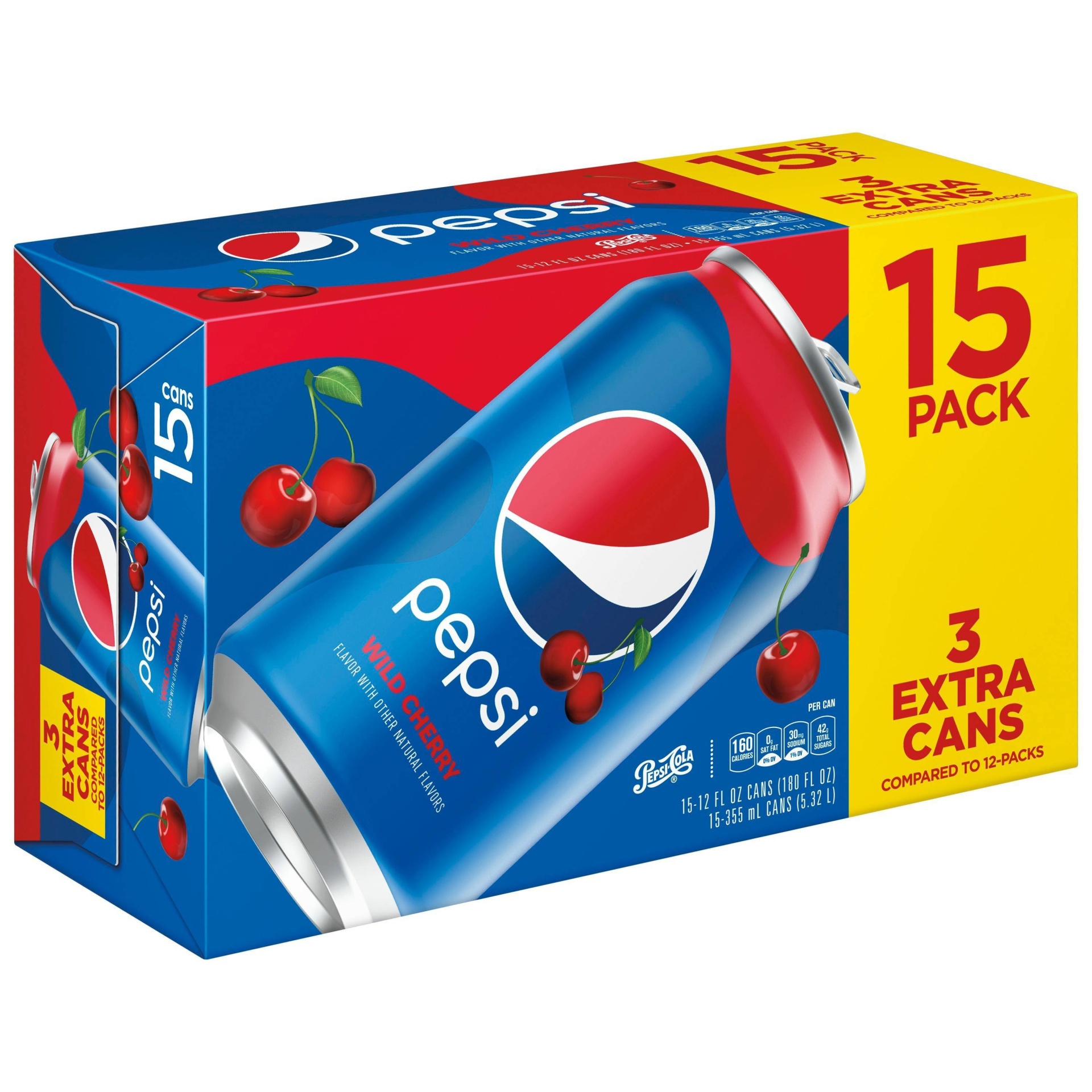 slide 1 of 1, Pepsi Soda Wild Cherry - 15 ct; 12 fl oz, 15 ct; 12 fl oz