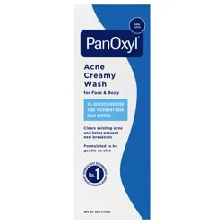 PanOxyl 4% Benzoyal Peroxide Daily Control Acne Creamy Wash 6 oz