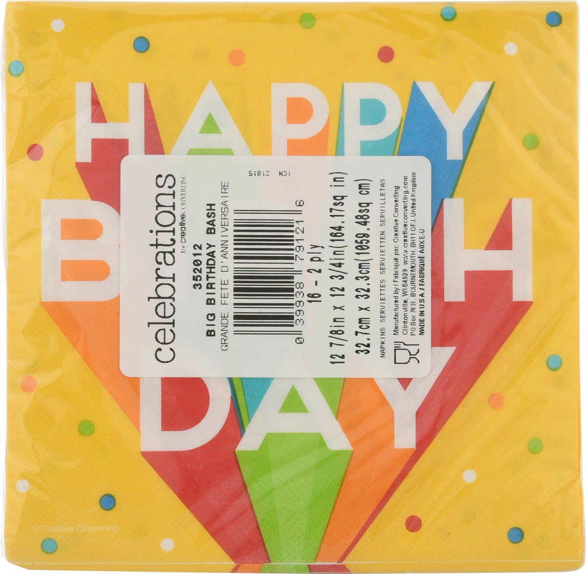 slide 4 of 11, Celebrations Big Birthday Bash Luncheon Napkin, 16 ct
